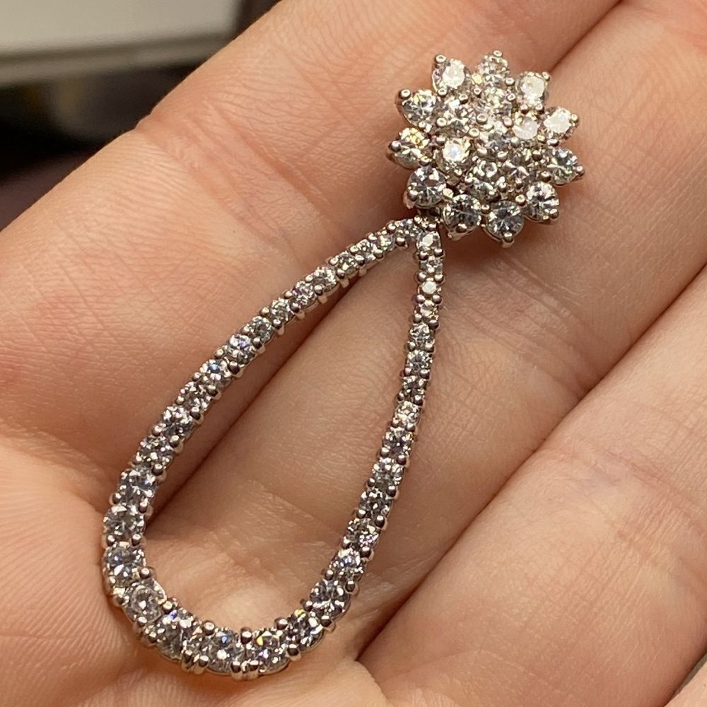 💛 JBK Camrose & Kross Gold Plated CZ Cluster Tear Drop Pendant